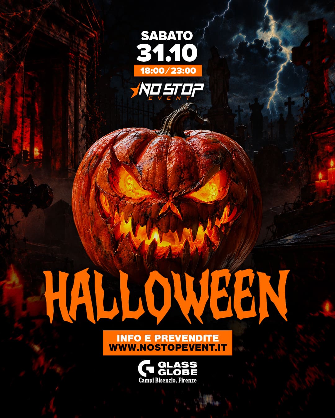 HALLOWEEN PARTY nostopevent no alcol firenze campi bisenzio glass globe